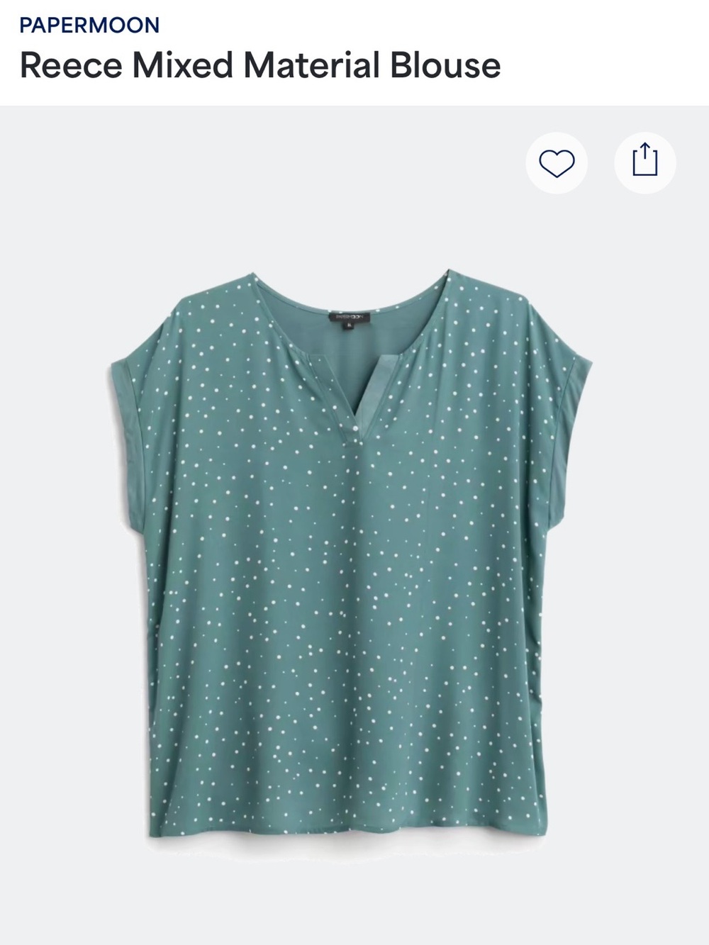 Papermoon Teal Blue Polka Dot Notch-Neck Blouse  \from Stitch Fix